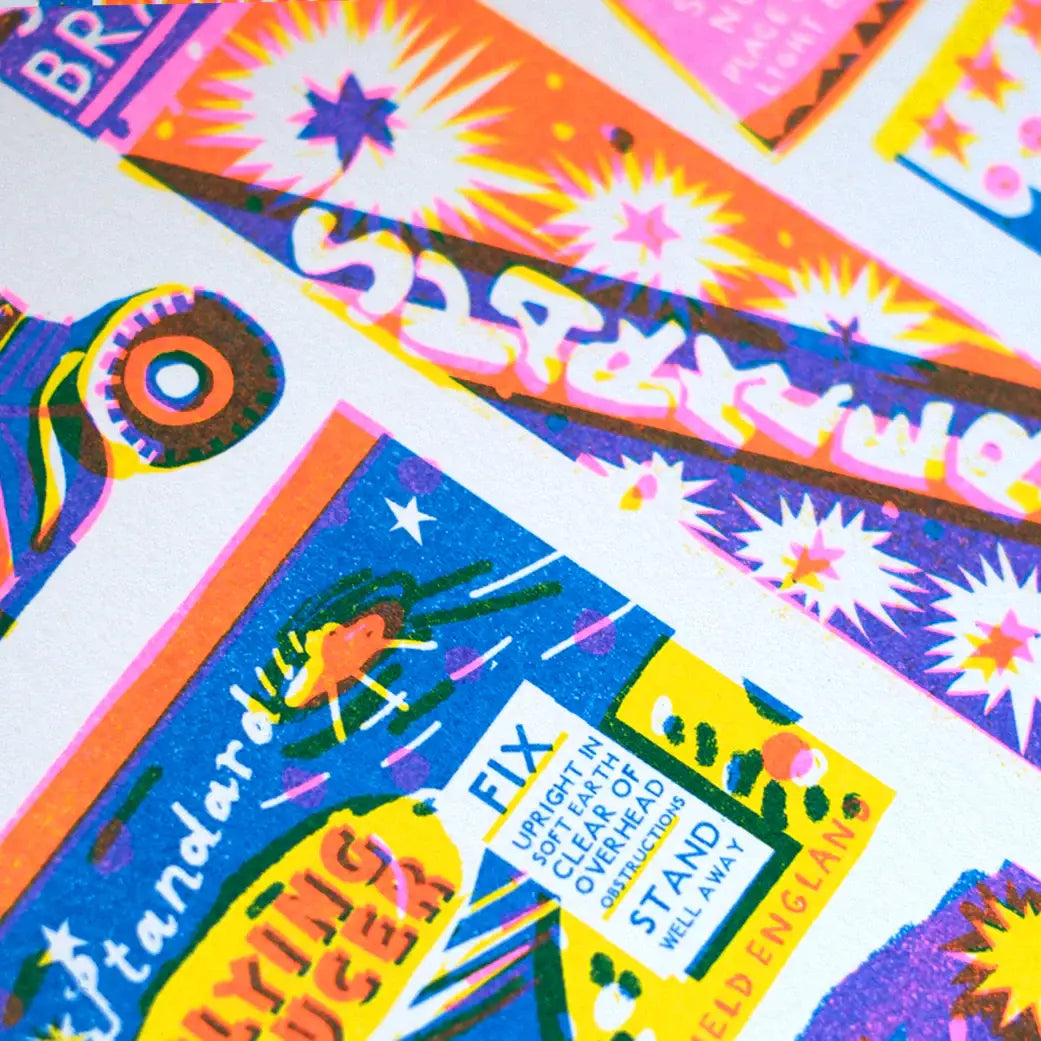 THE PRINTED PEANUT Fireworks Print