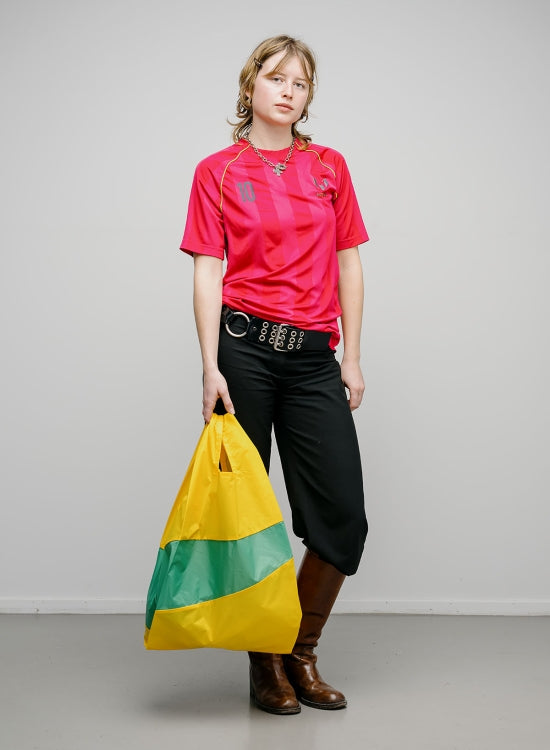 SUSAN BIJL Sunflower & Holly Green Large Shopping Bag