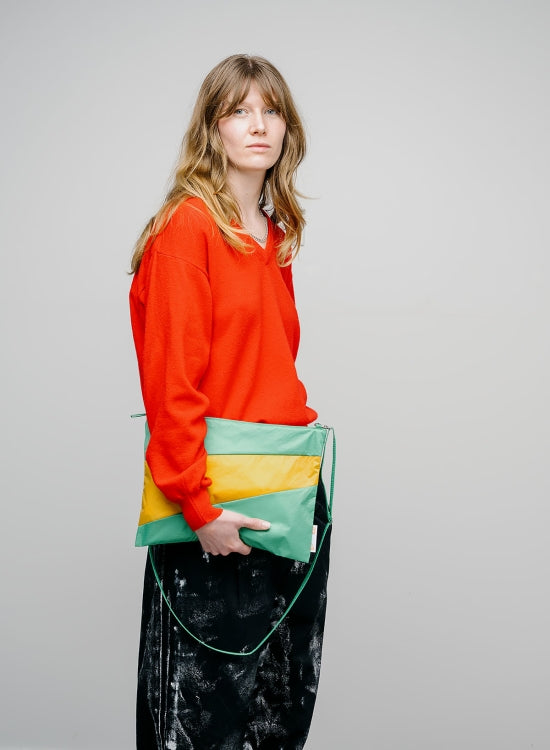 SUSAN BIJL Holly Green & Calendula Large Pouch