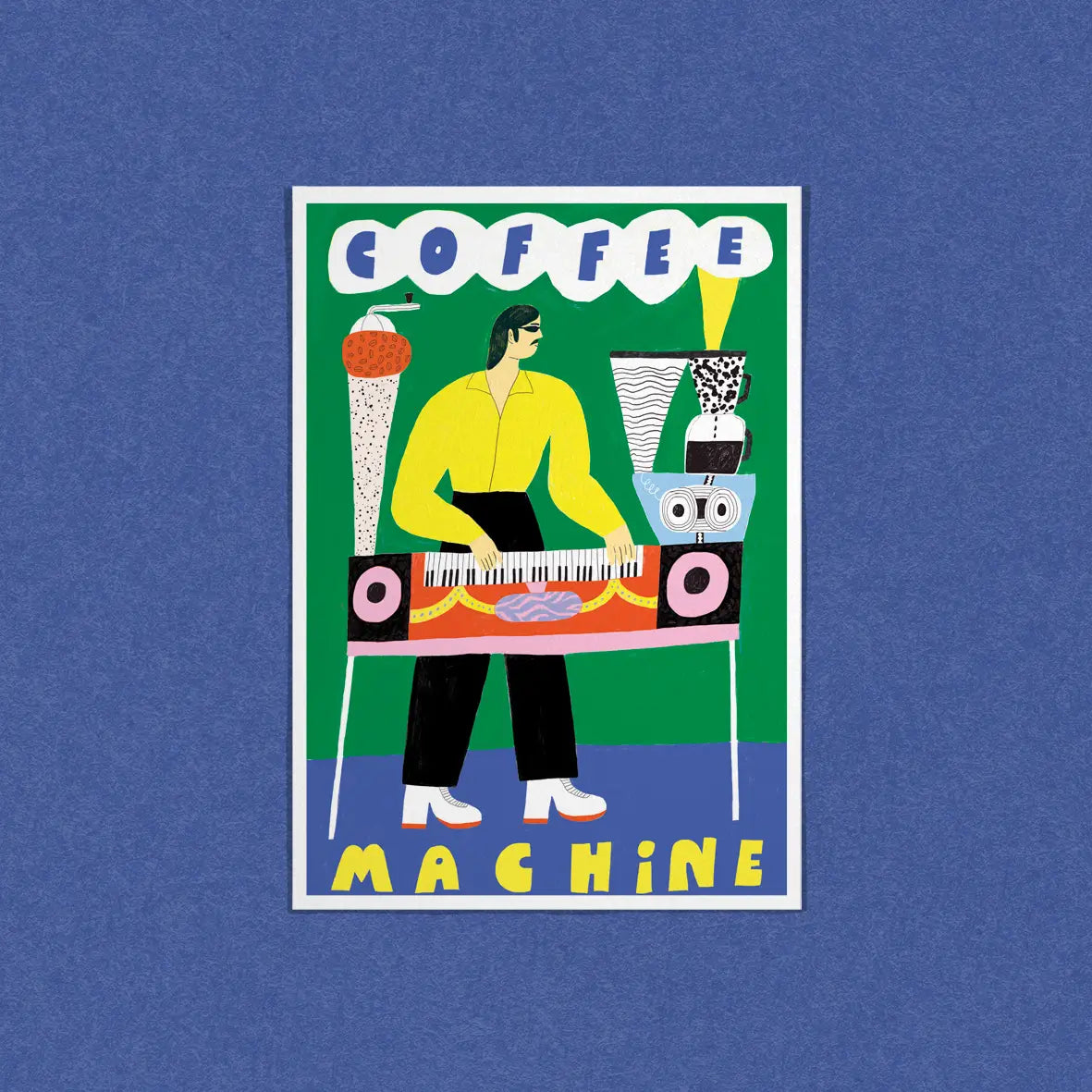 DANS LES DENTS Coffee Machine Postcard
