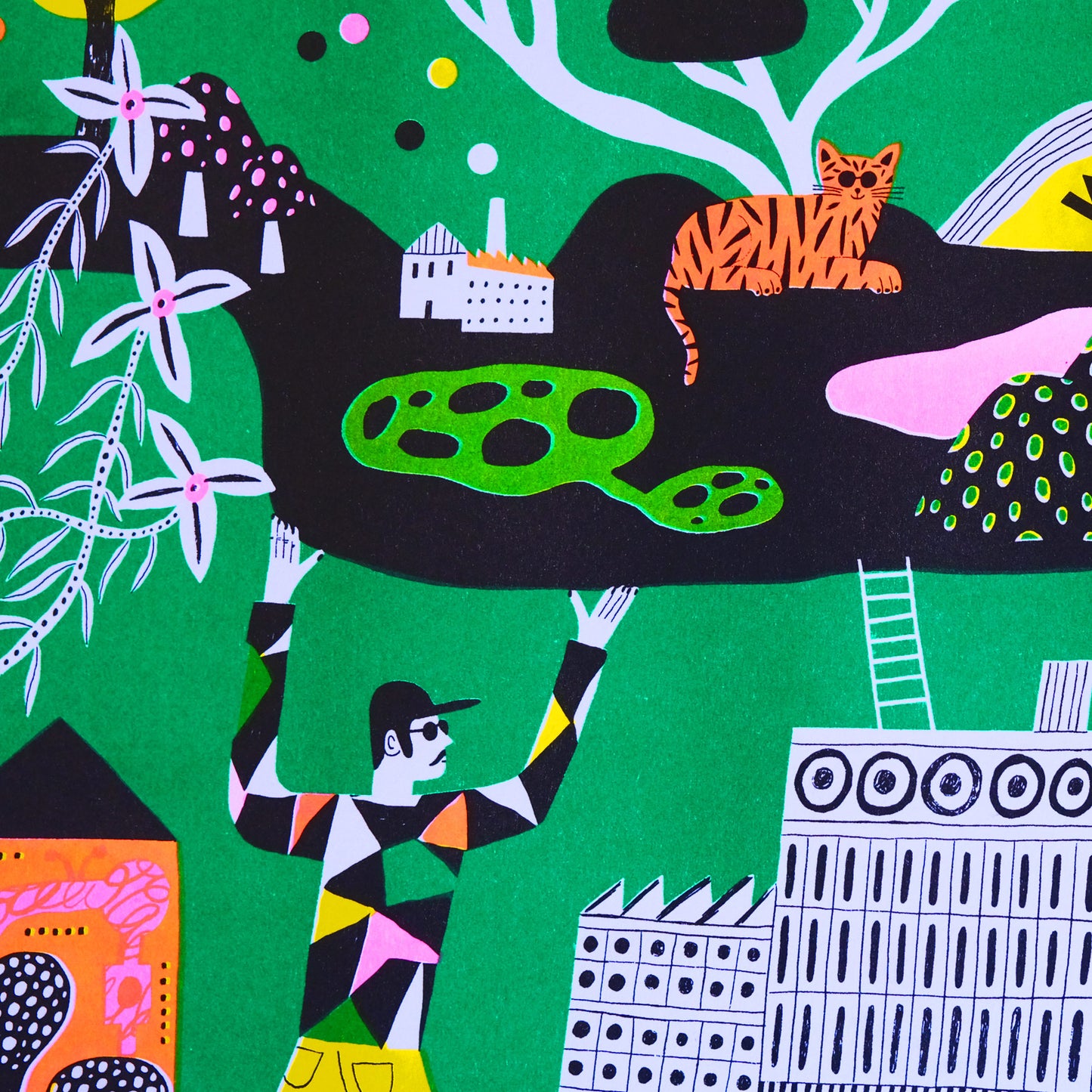 DANS LES DENTS Wonderful World Riso Print