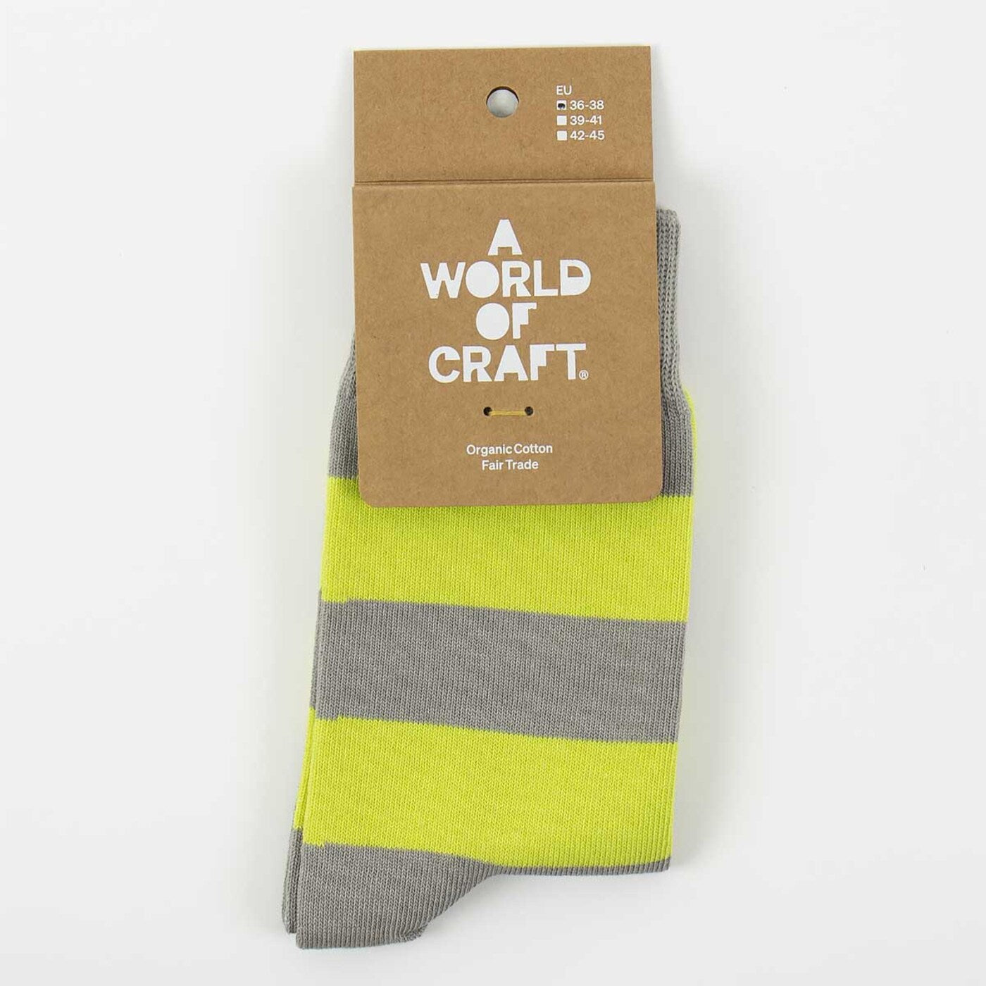 A WORLD OF CRAFT Lime & Grey Socks