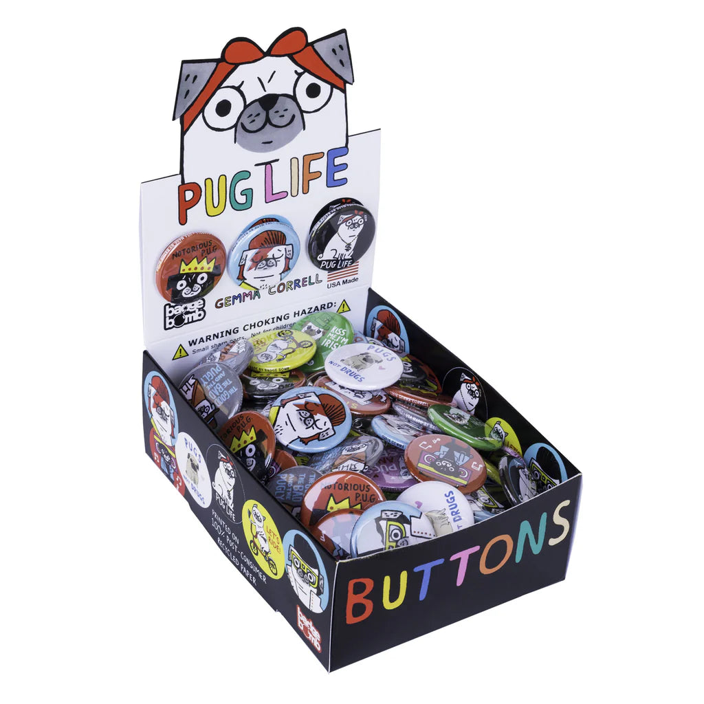 GEMMA CORRELL Pug Life Buttons