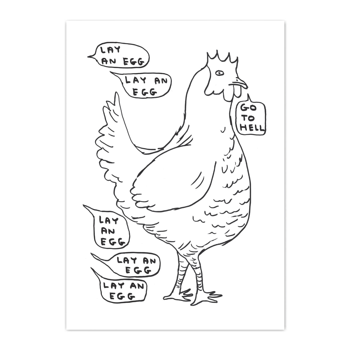 DAVID SHRIGLEY Lay An Egg Postcard