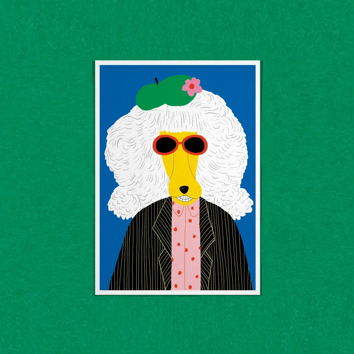 DANS LES DENTS Chic Dog Postcard