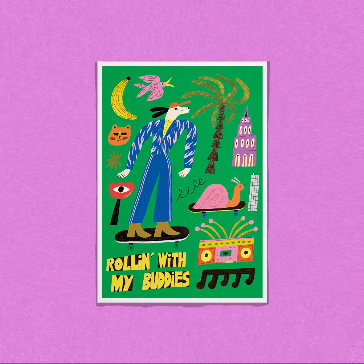 DANS LES DENTS Rollin' with Buddies Postcard