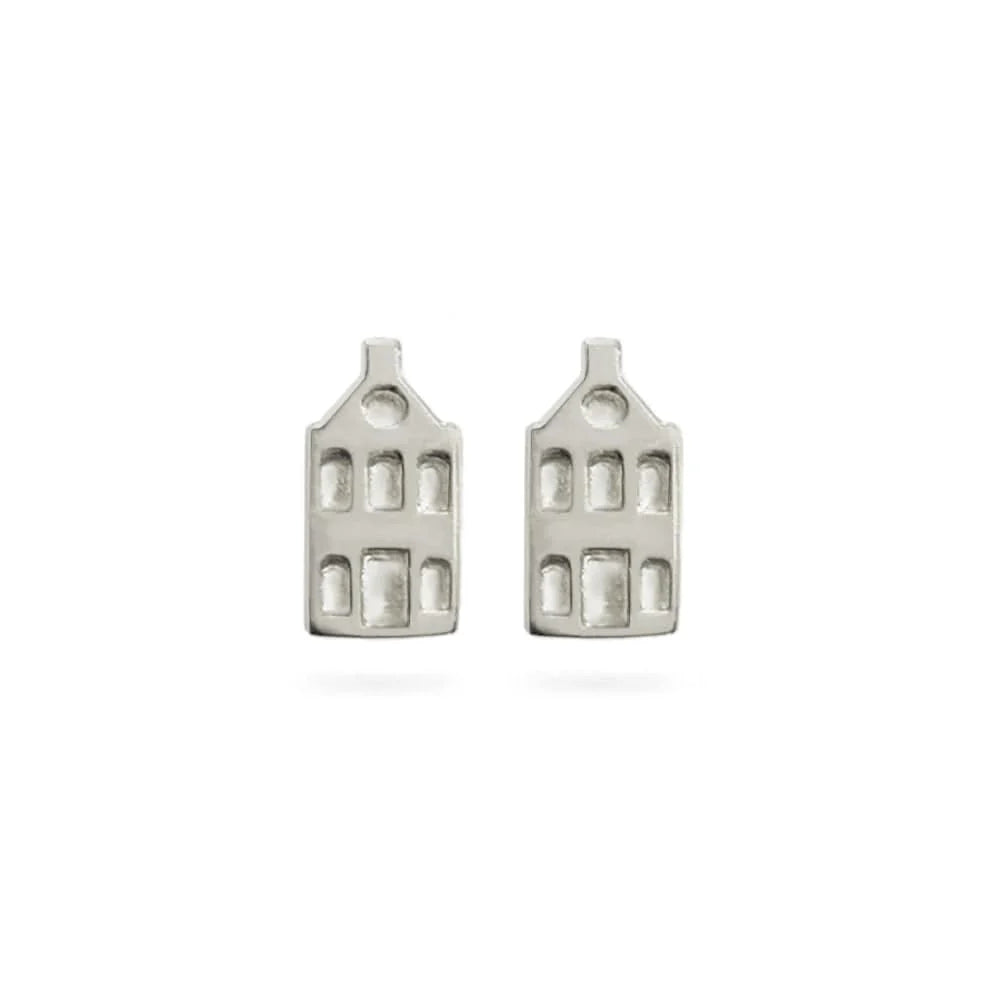 JUULRY Small Amsterdam Canal House Stud Earrings Silver