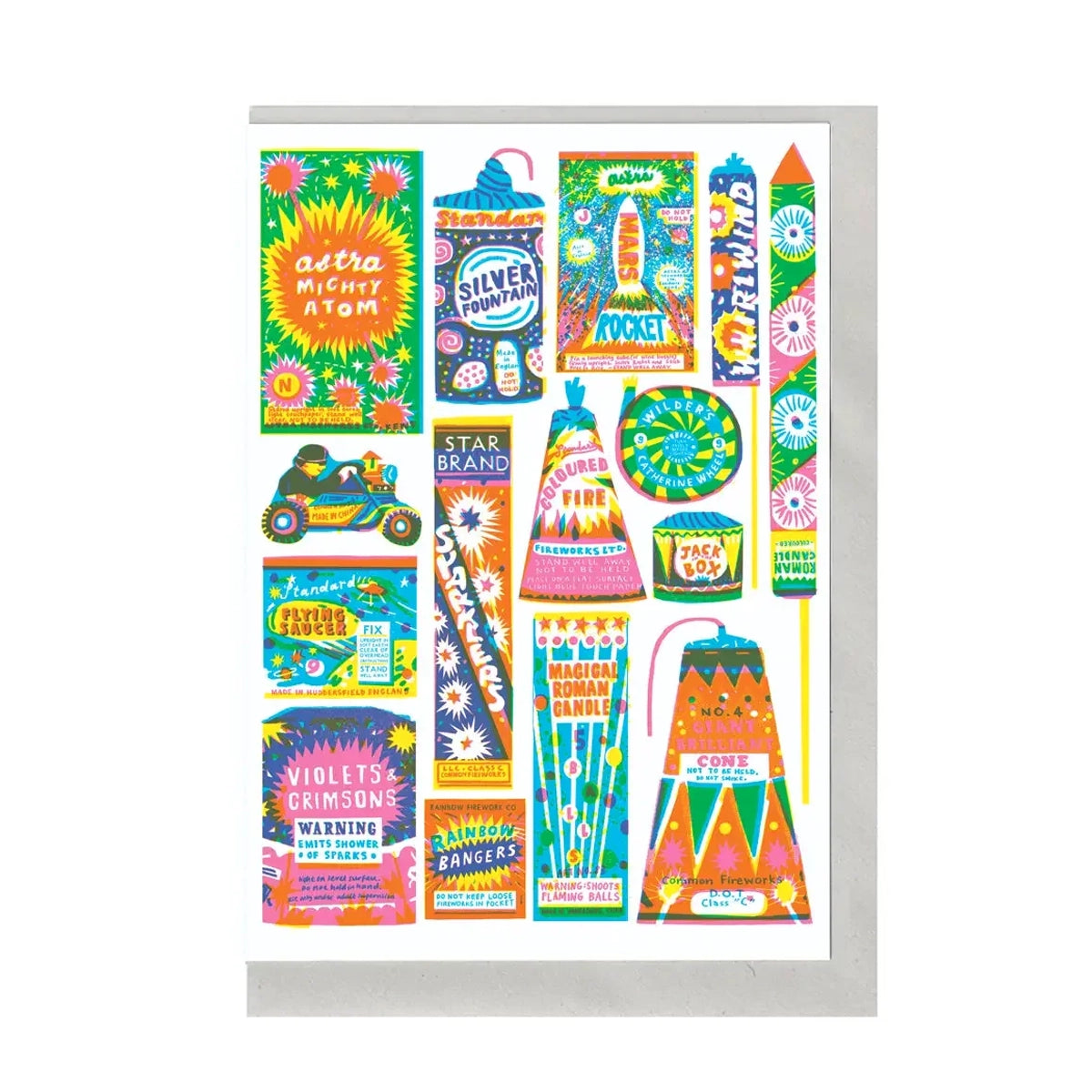 THE PRINTED PEANUT Fireworks Card