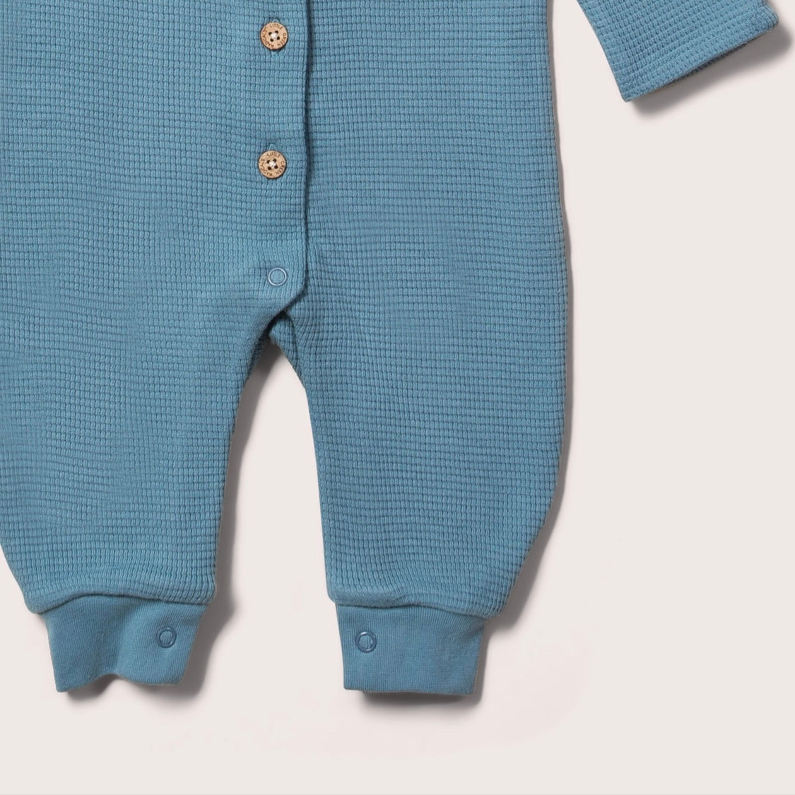 LITTLE GREEN RADICALS Dreamy Blue Waffle Playsuit