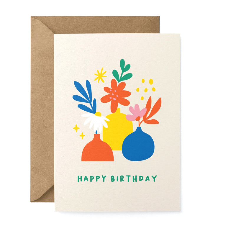 Graphic Factory Birthday Vases Card – The Scenery Shop