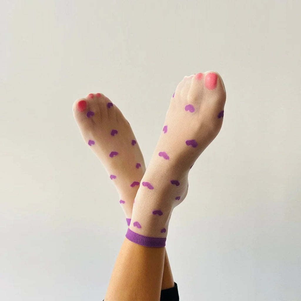 SOCKETTE Purple Heart Sheer Socks