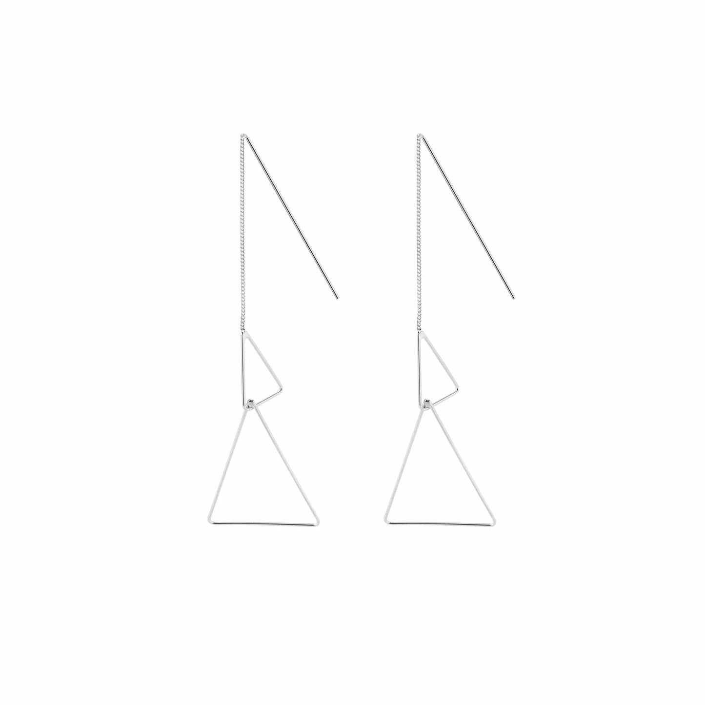 JUULRY Double Triangle Earrings Silver