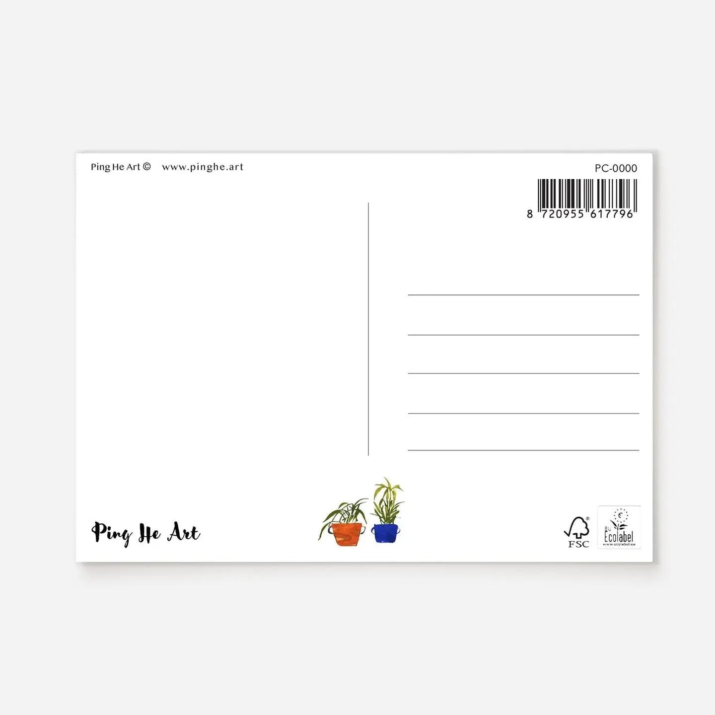 PING HE Birthday Badger Postcard