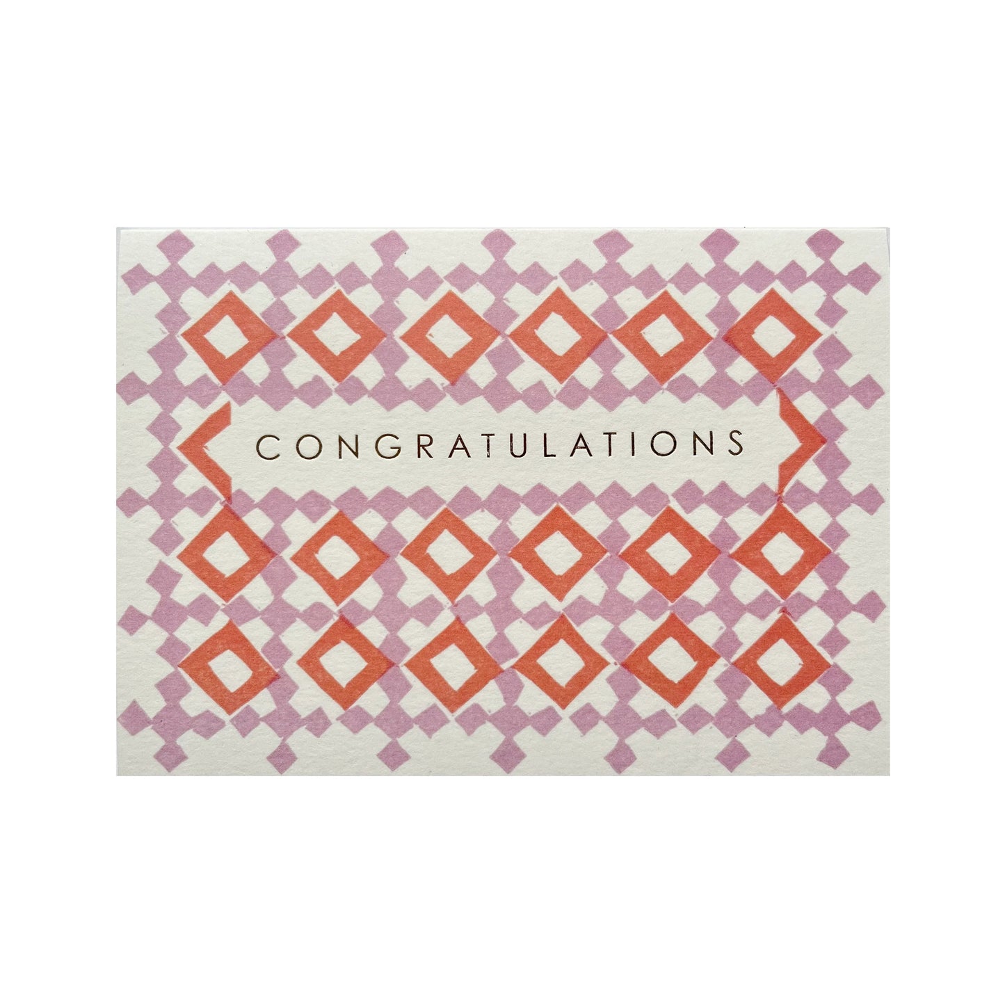 TAKAKO COPELAND Lilac Lattice Congratulations Card