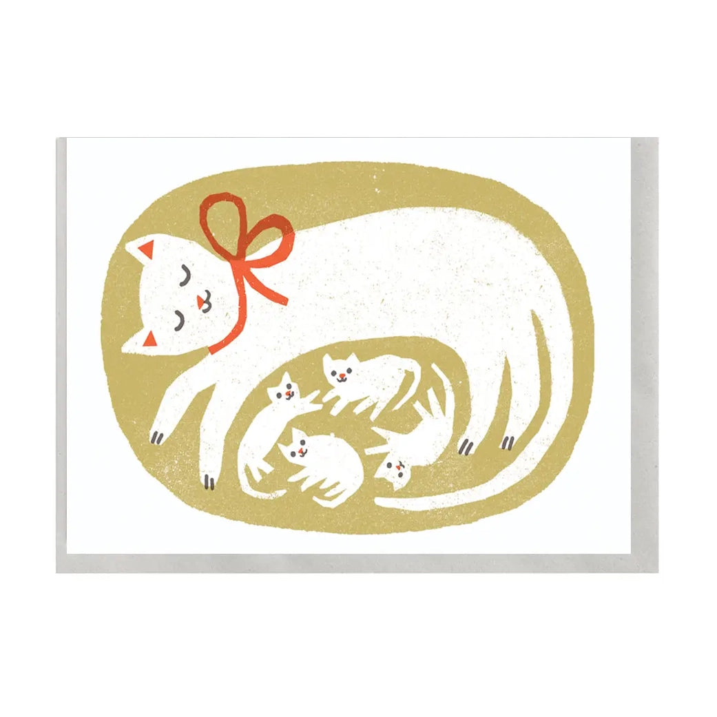 THE PRINTED PEANUT Cat & Kittens Card