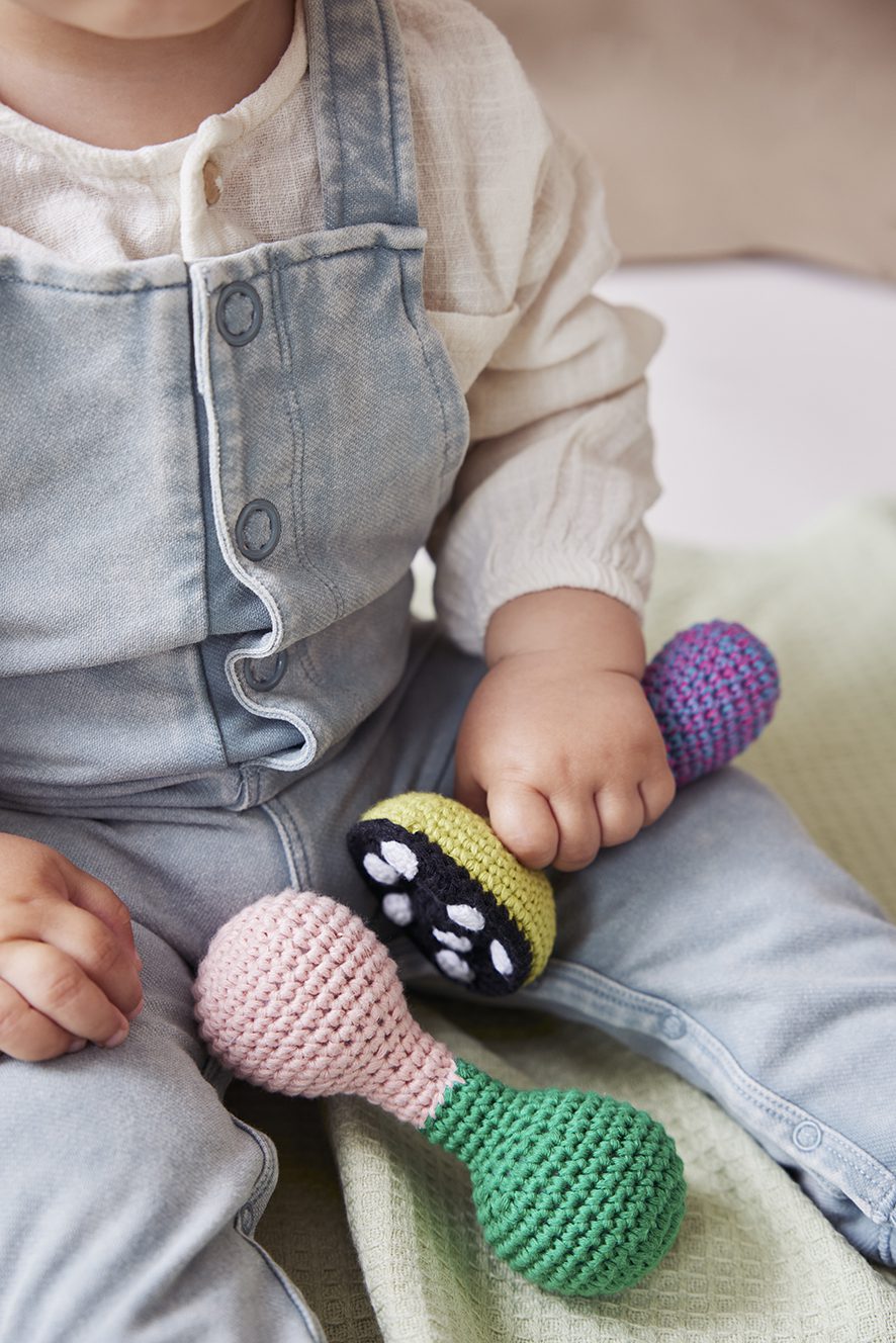 GLOBAL AFFAIRS Crochet Rattle Yellow