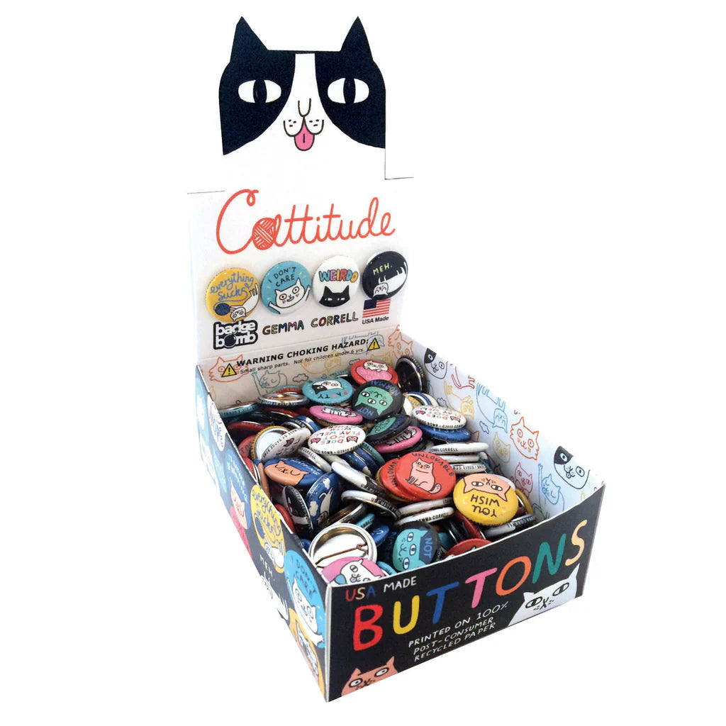GEMMA CORRELL Cattitude Buttons