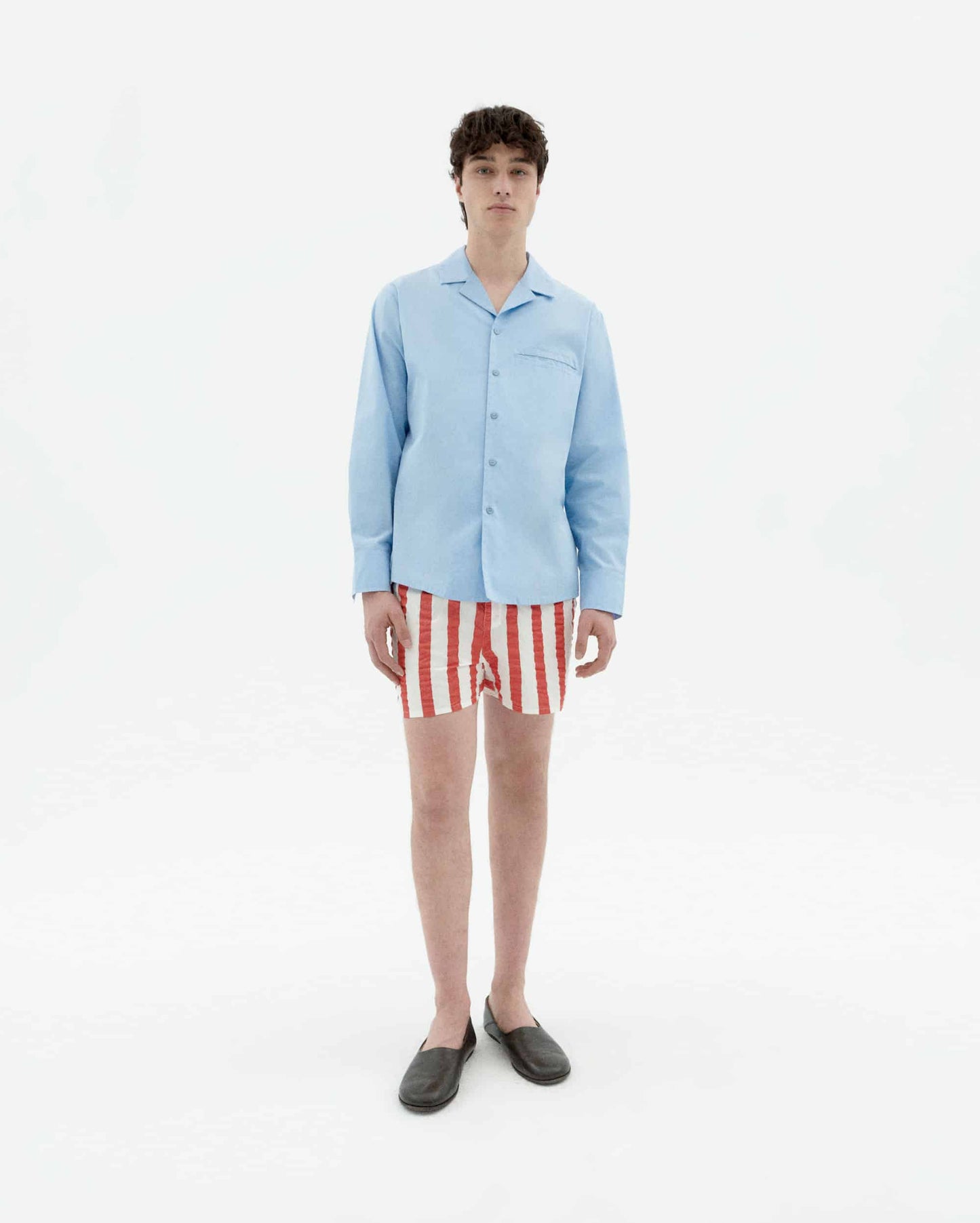 THINKING MU Red striped Seersucker boxers