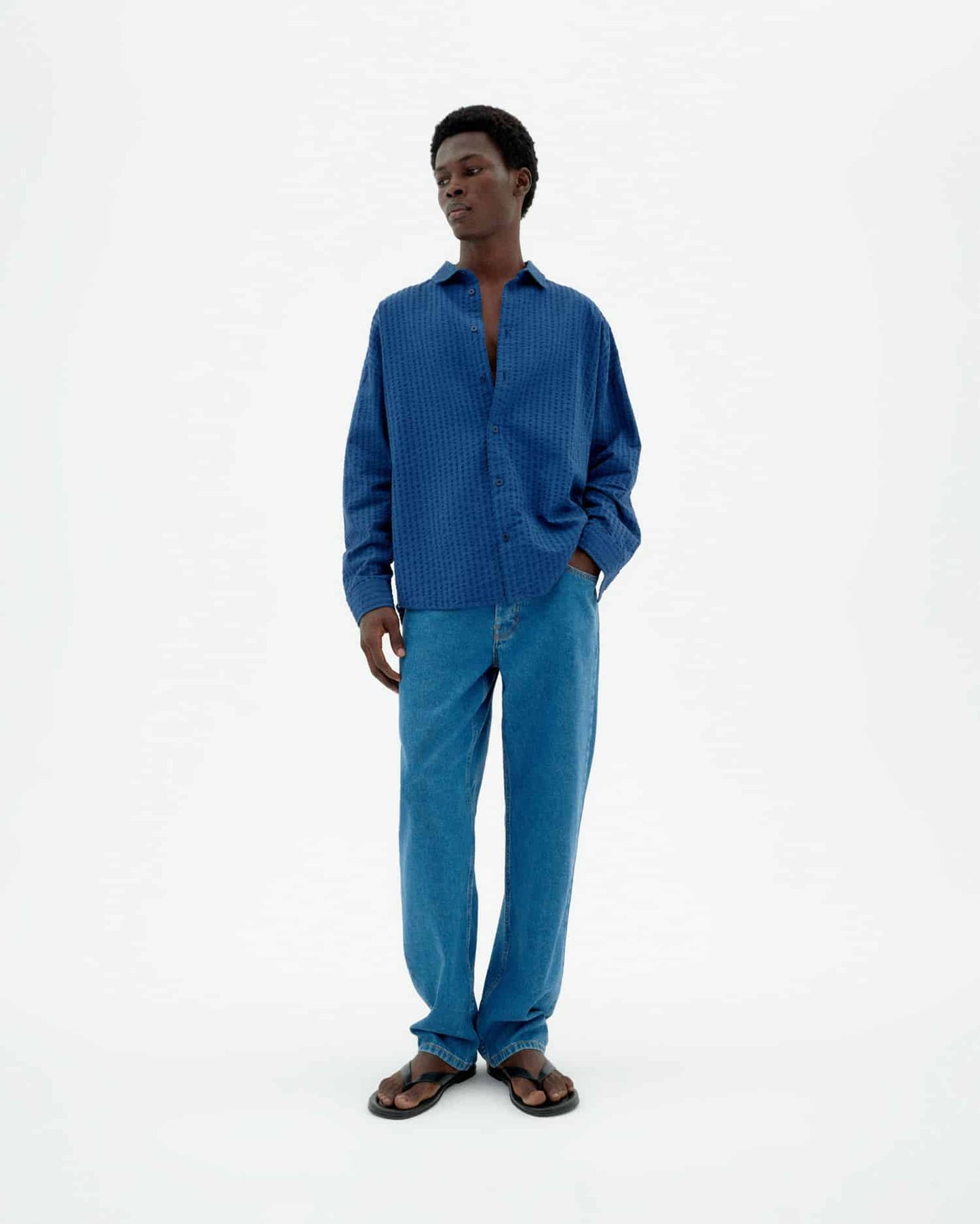 THINKING MU Seersucker Haru shirt