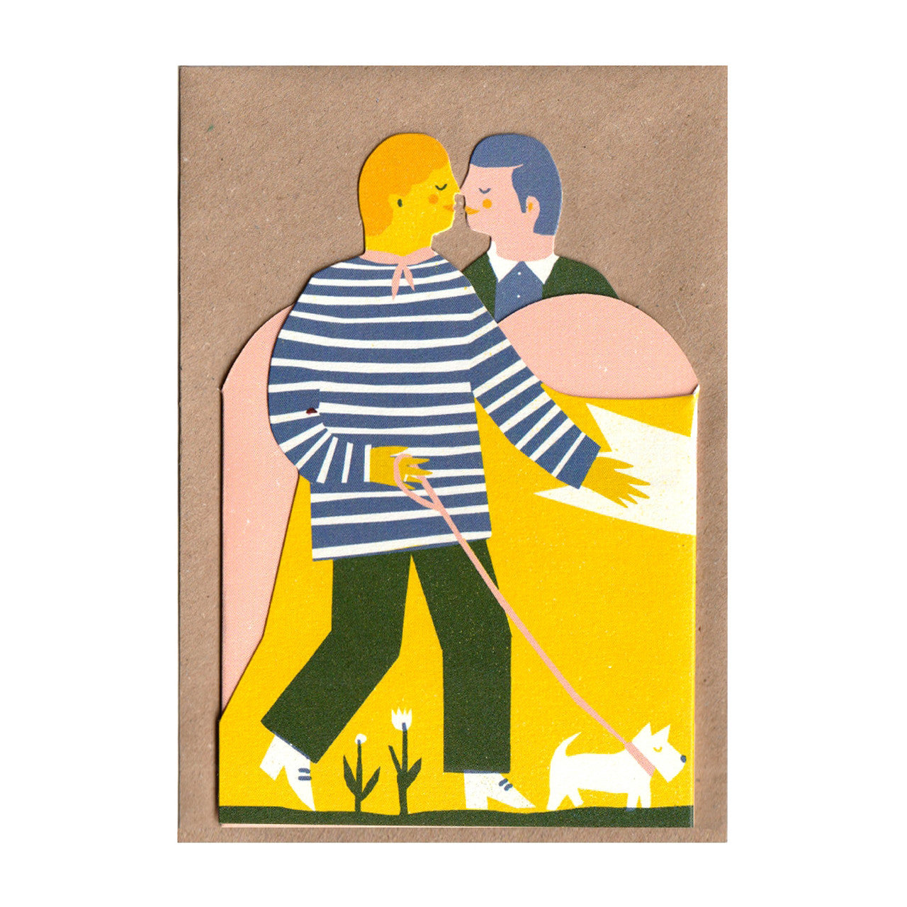 THE PRINTED PEANUT Yellow Heart Concertina Card