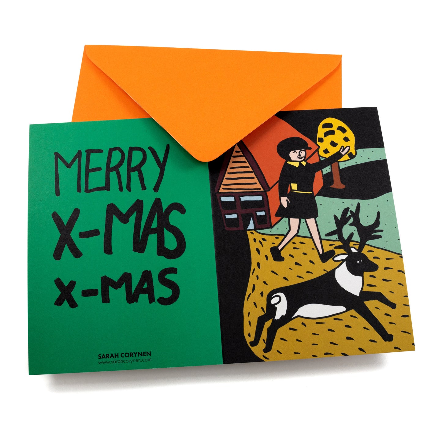 SARAH CORYNEN Merry X-mas Deer Card