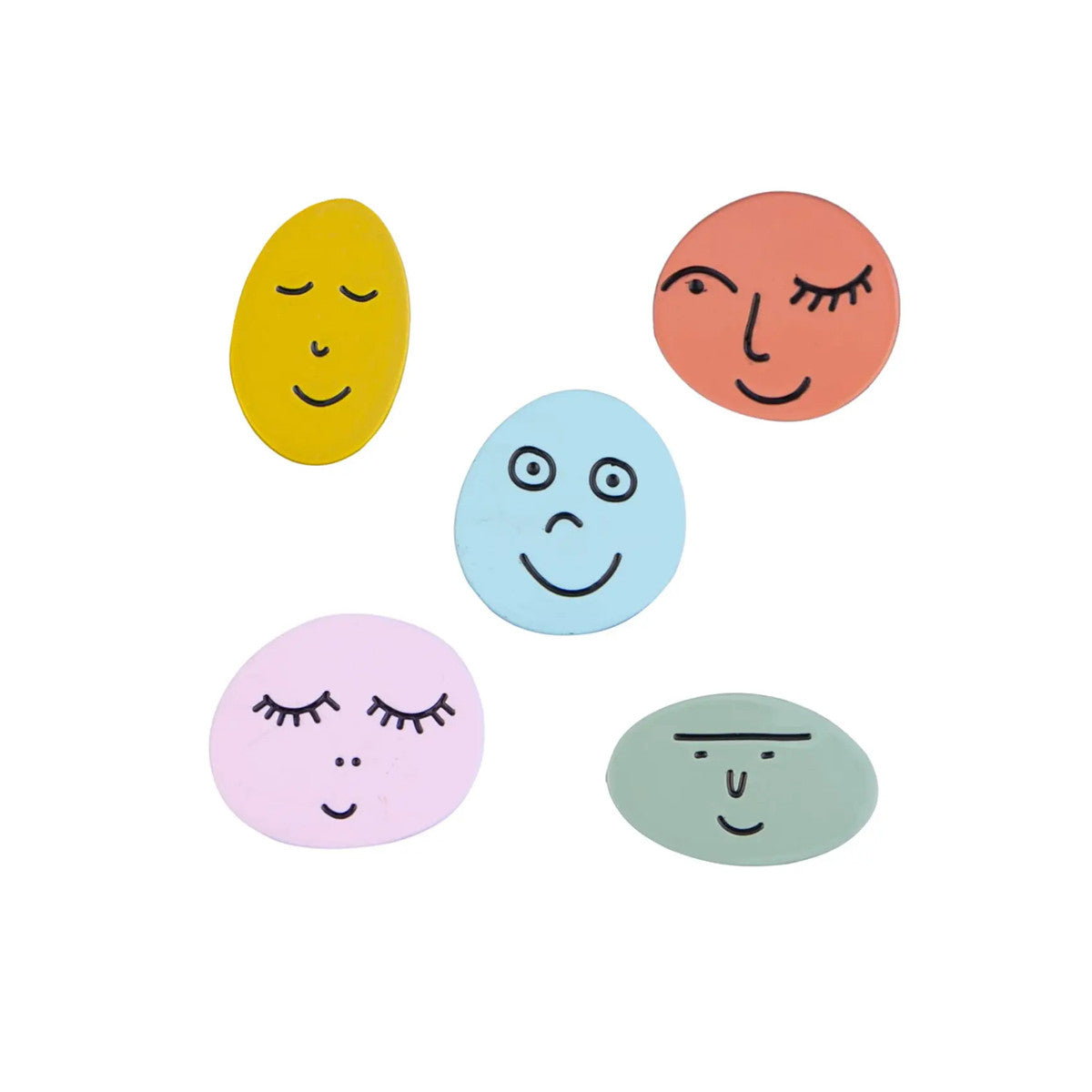 GLOBAL AFFAIRS Face Pin Blue