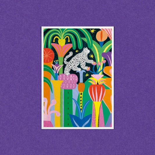 DANS LES DENTS Postcard THE LEOPARD