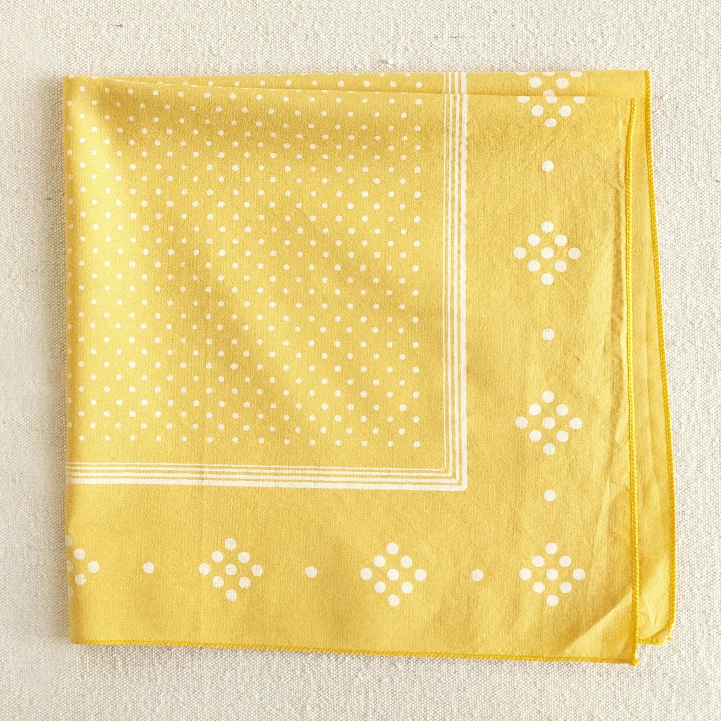 ABRACADANA Yellow Polka Dot Bandana