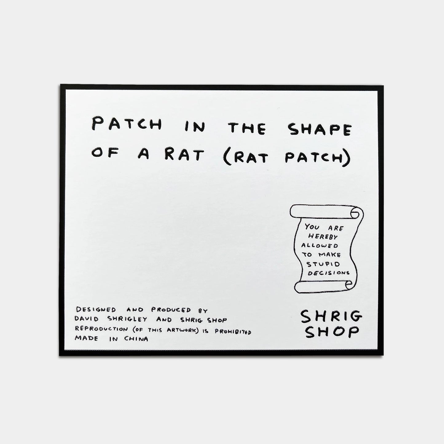 DAVID SHRIGLEY I Ate All Your Money Patch