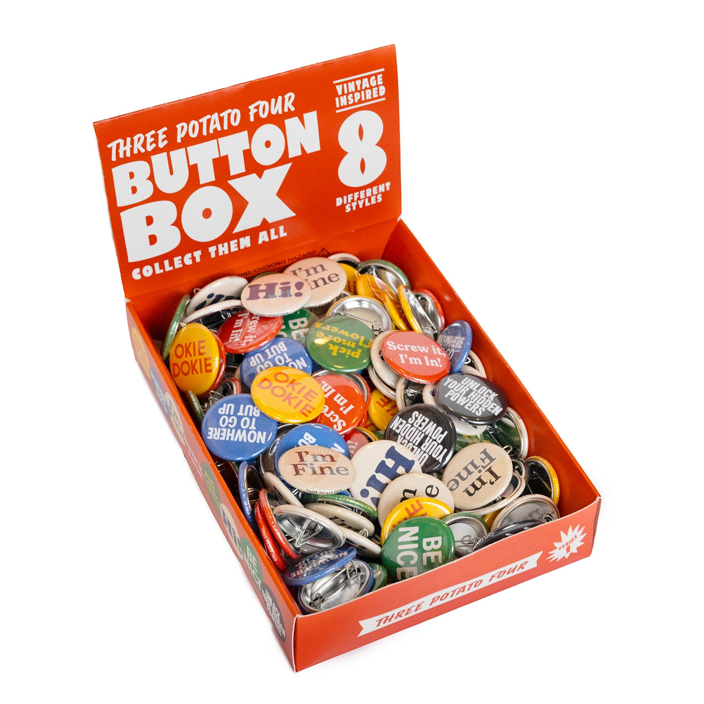 THREE POTATO FOUR Buttons (8 Options)
