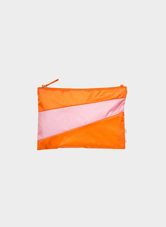 SUSAN BIJL Orange & Pink Panther Medium Pouch