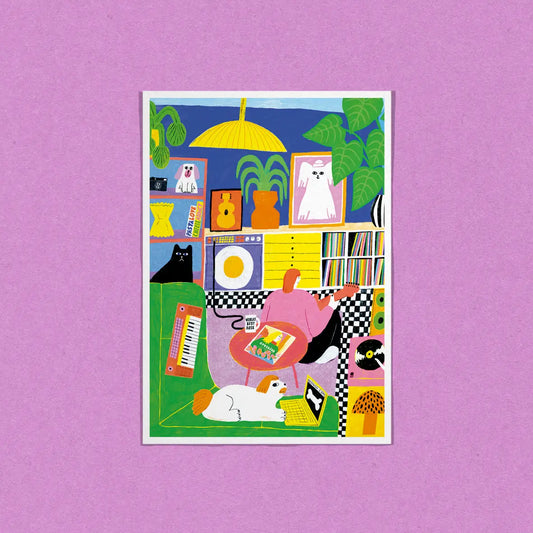 DANS LES DENTS Postcard THE GUITER PLAYER