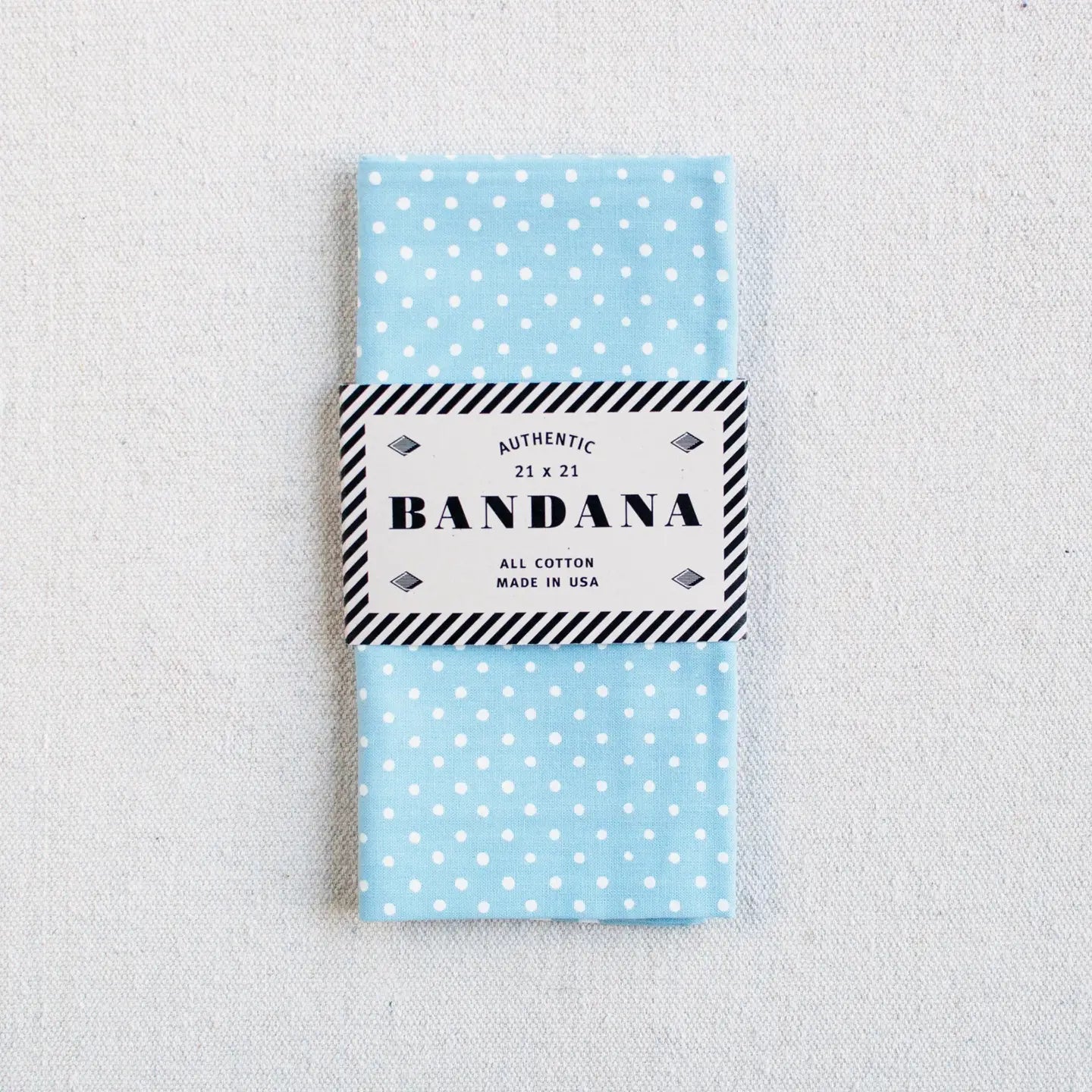 ABRACADANA Pale Blue Polka Dot Bandana