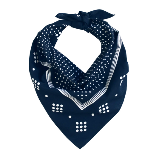 ABRACADANA Navy Polka Dot Bandana