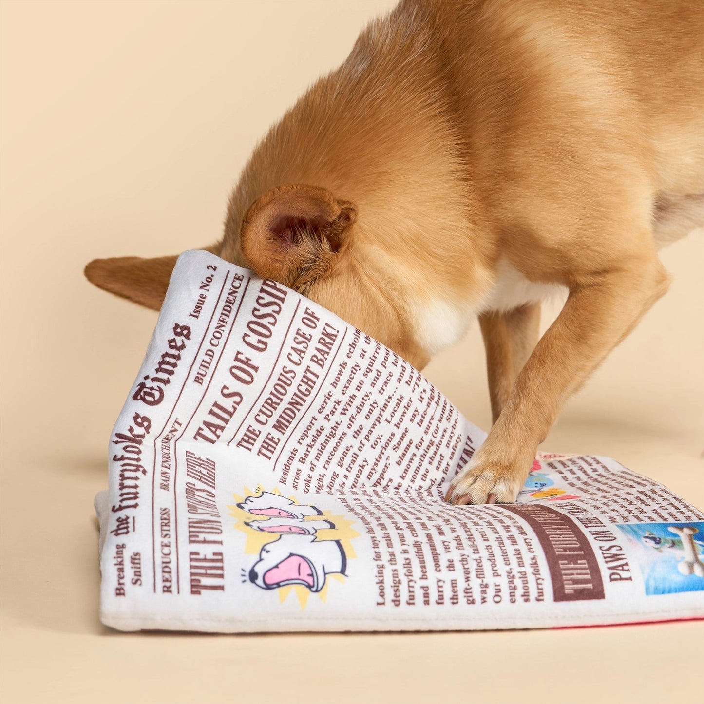 FURRY FOLKS Newspaper Nosework Toy
