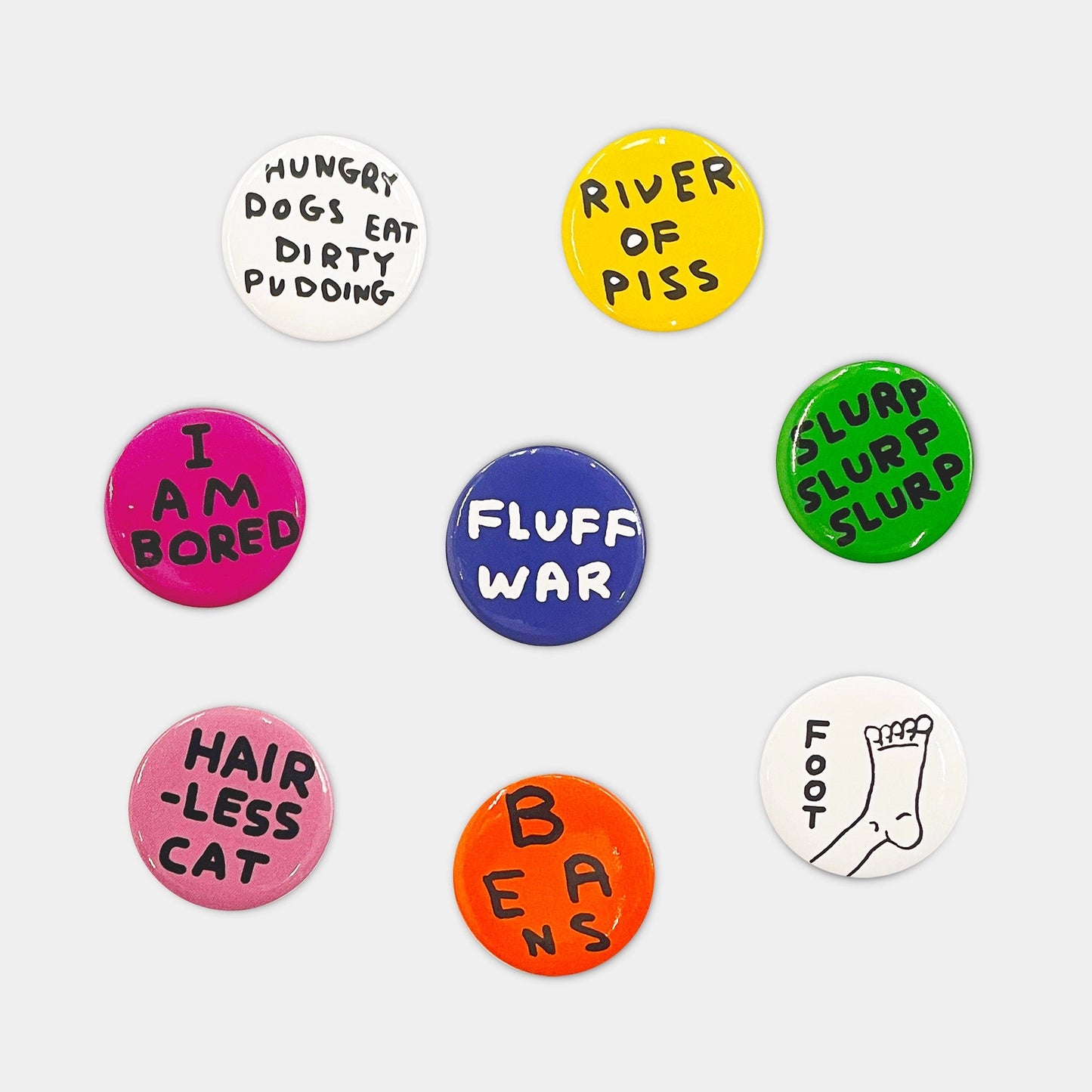 DAVID SHRIGLEY Badge Set 4