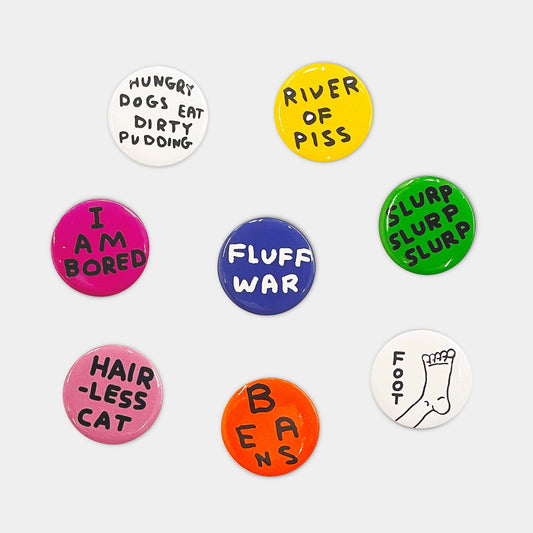 DAVID SHRIGLEY Badge Set 4
