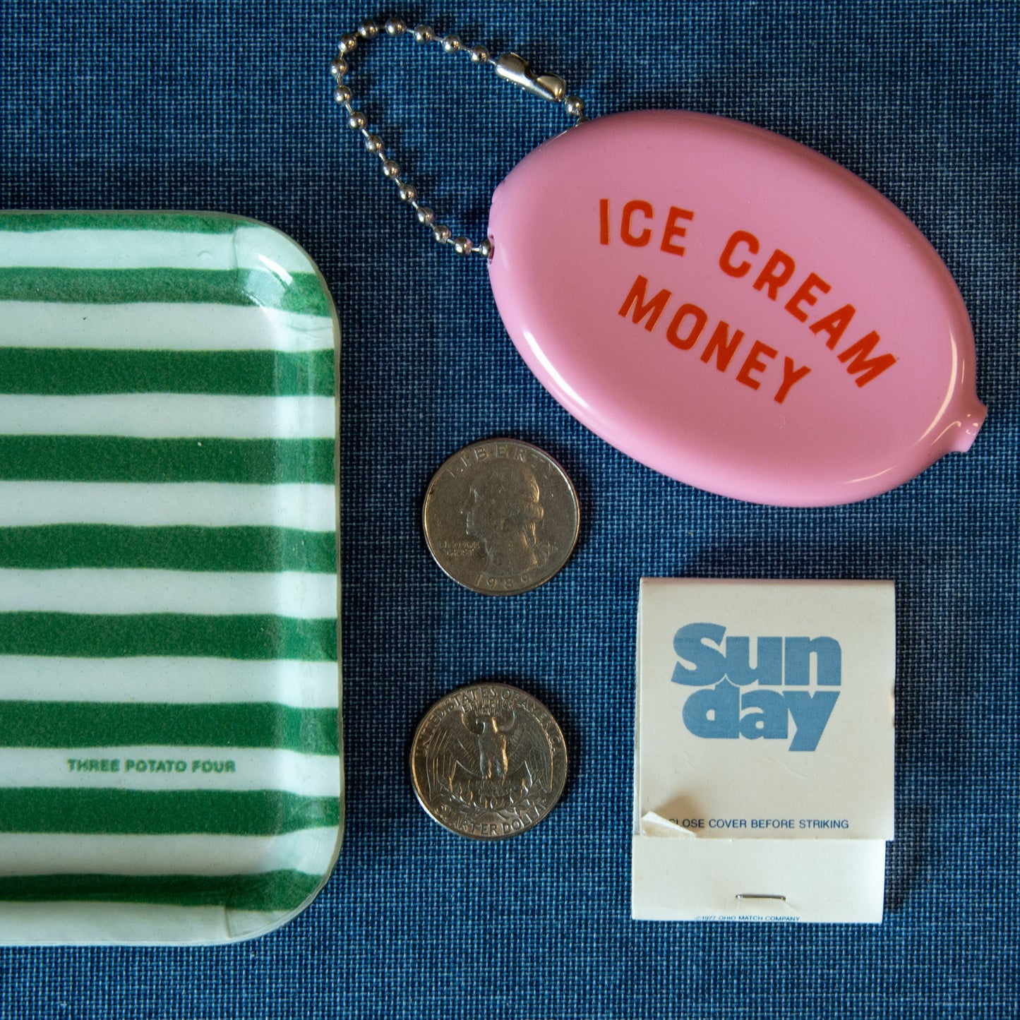 THREE POTATO FOUR Coin Pouch Ice Cream Money