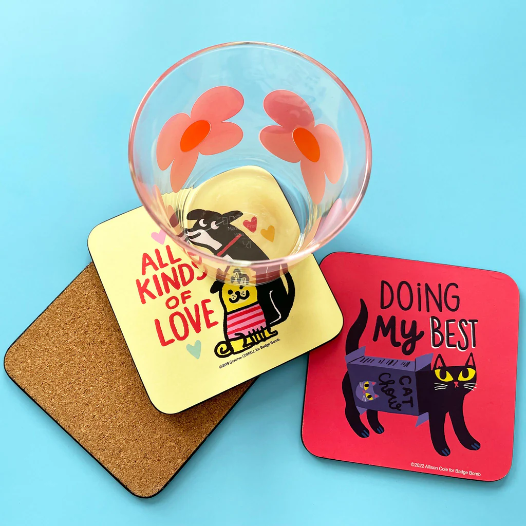 GEMMA CORREL Bubble Tea Drinking Cat Coaster