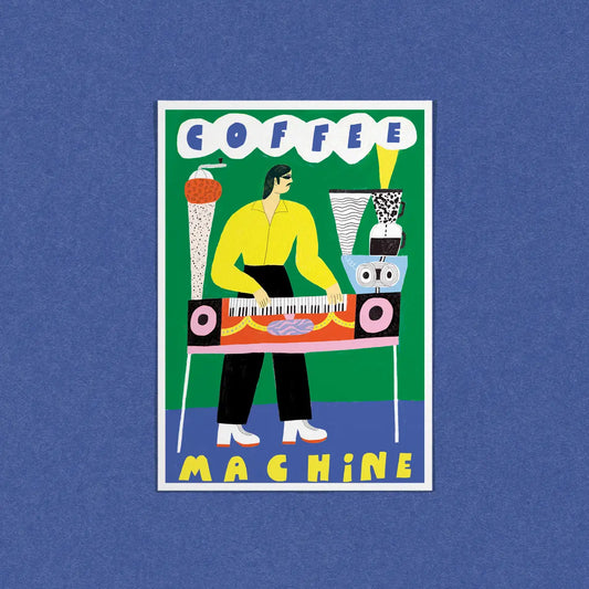 DANS LES DENTS Coffee Machine Postcard