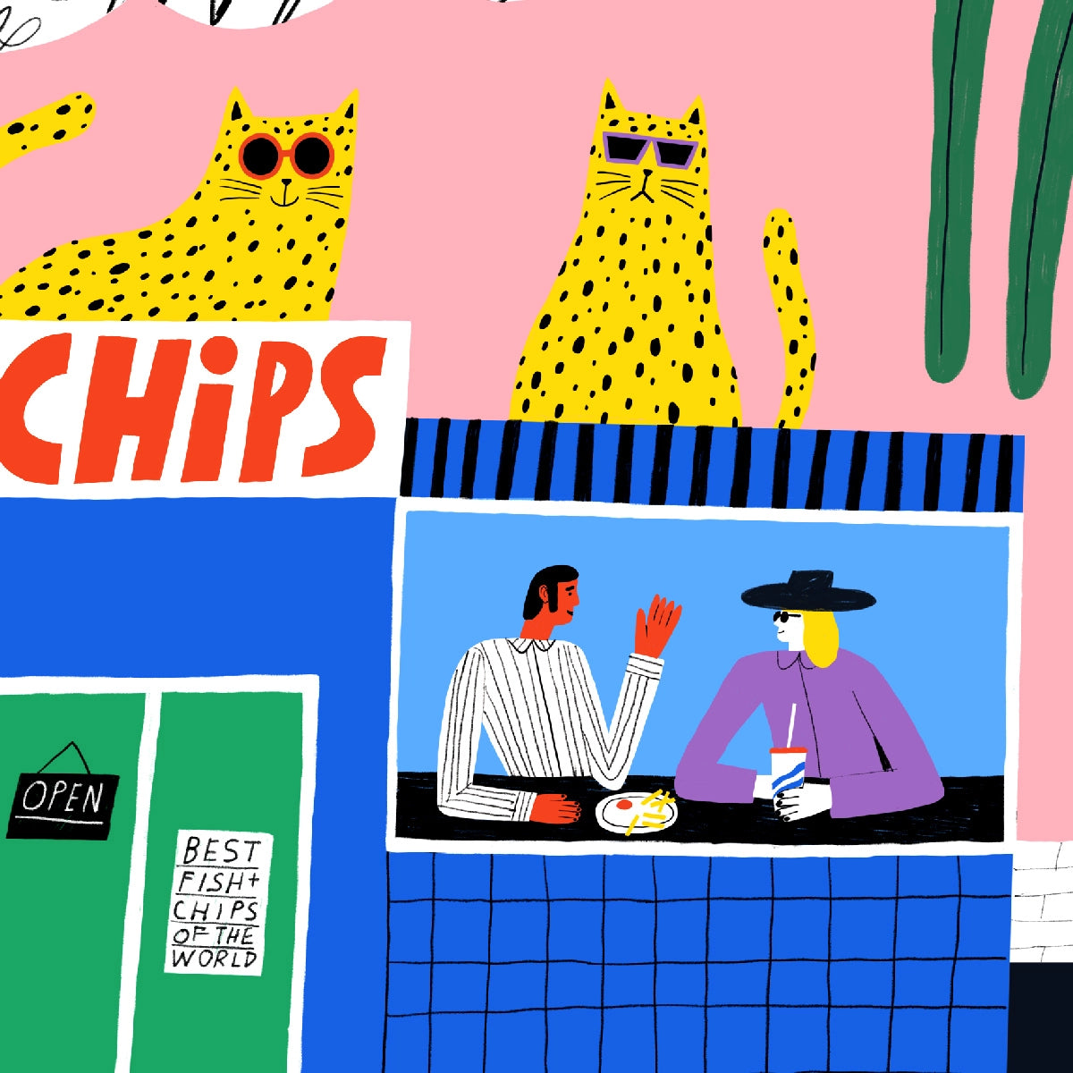 DANS LES DENTS Fish & Chips Print