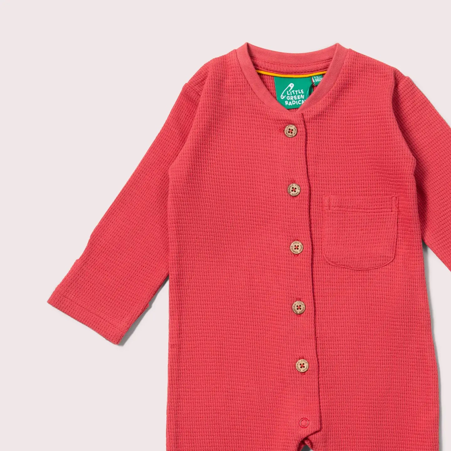 LITTLE GREEN RADICALS Berry Waffle Playsuit