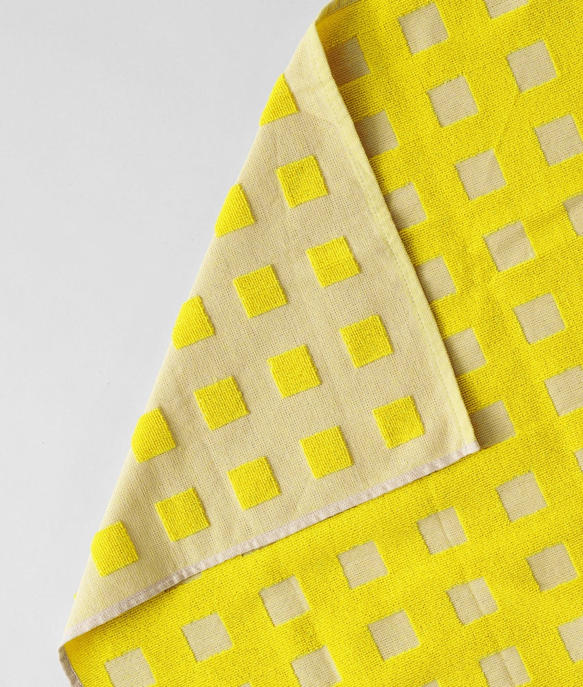 WRAP Oat & Yellow Squares Tea Towel