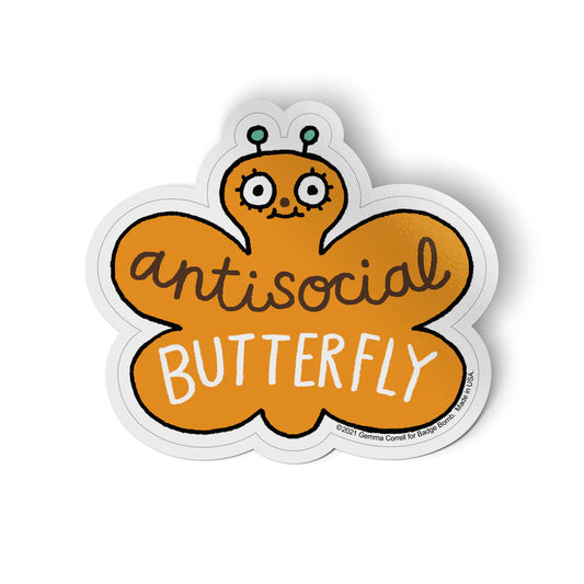 GEMMA CORRELL Antisocial Butterfly Sticker