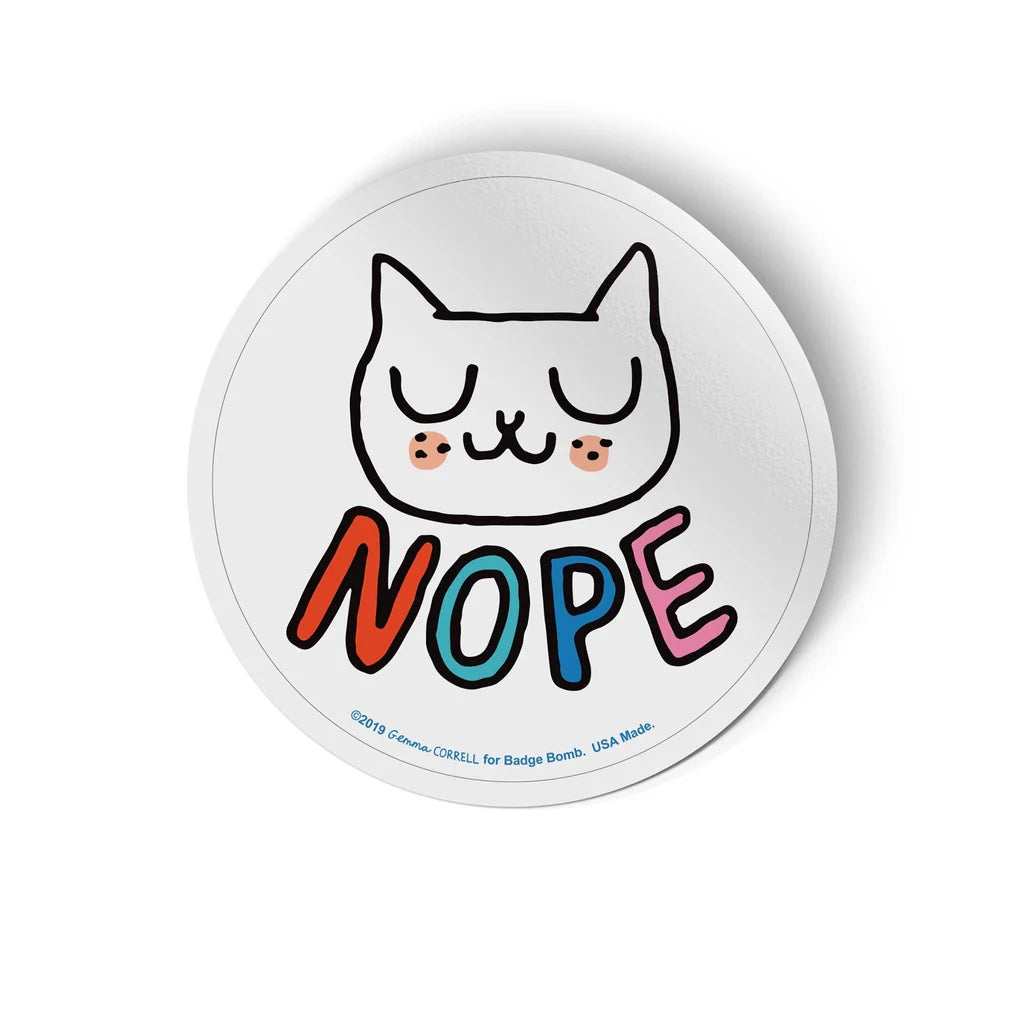 GEMMA CORRELL Nope Cat Sticker