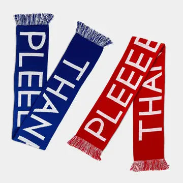 David Shrigley Blue Please & Thank You Scarf