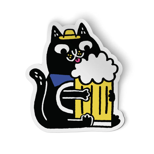GEMMA CORRELL Beer Cat Sticker