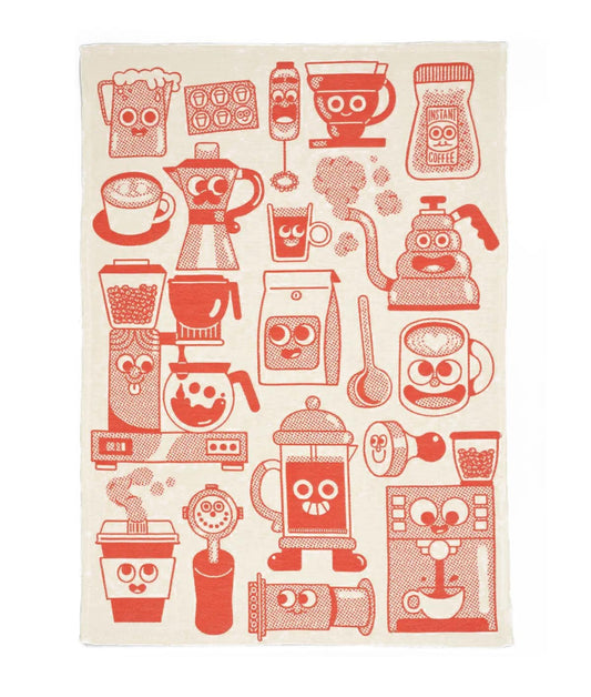ELLIOT KRUSZYNSKI Kitchen Coffee Time Tea Towel
