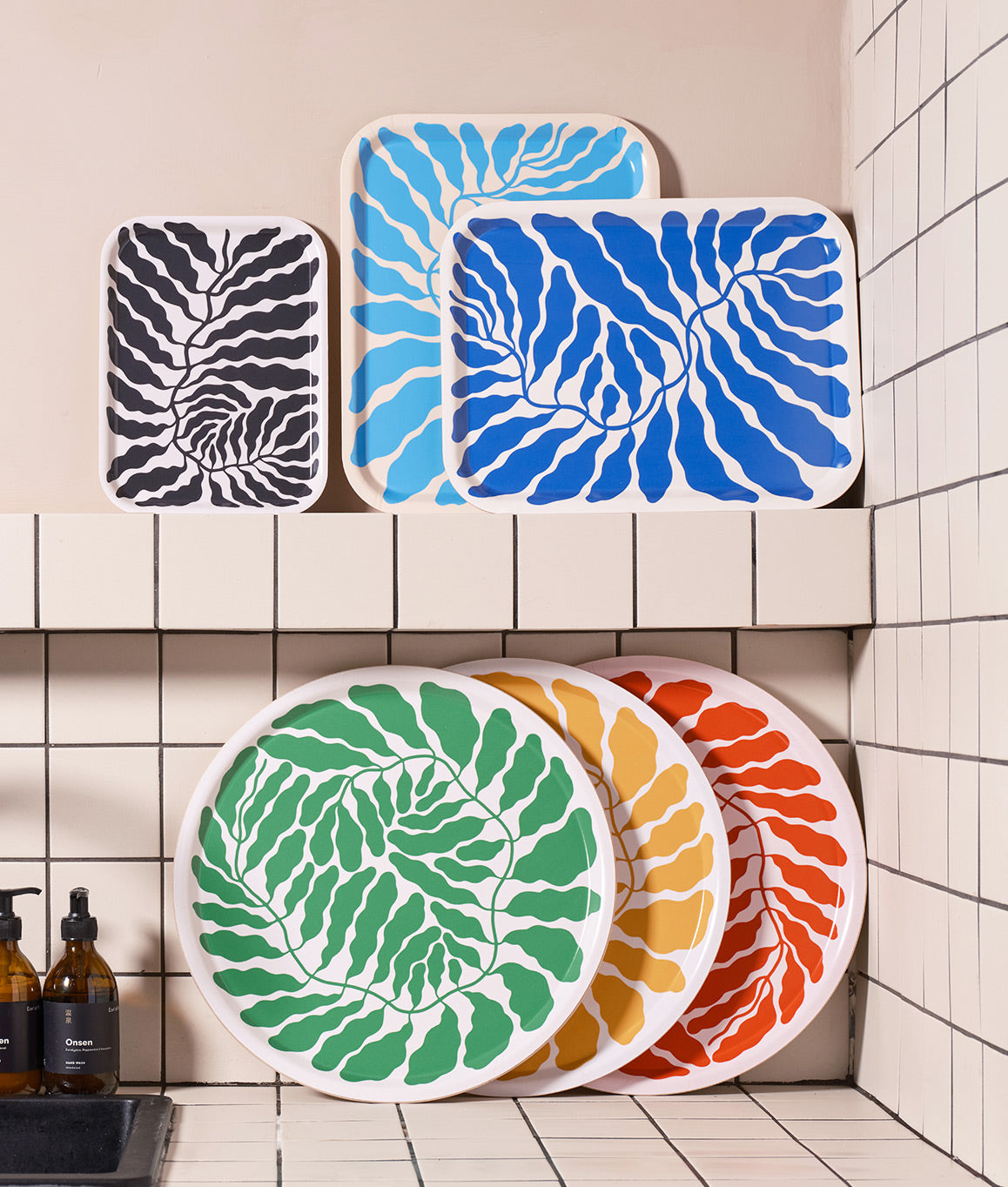 LINNEA ANDERSSON Pink Leaves Tray