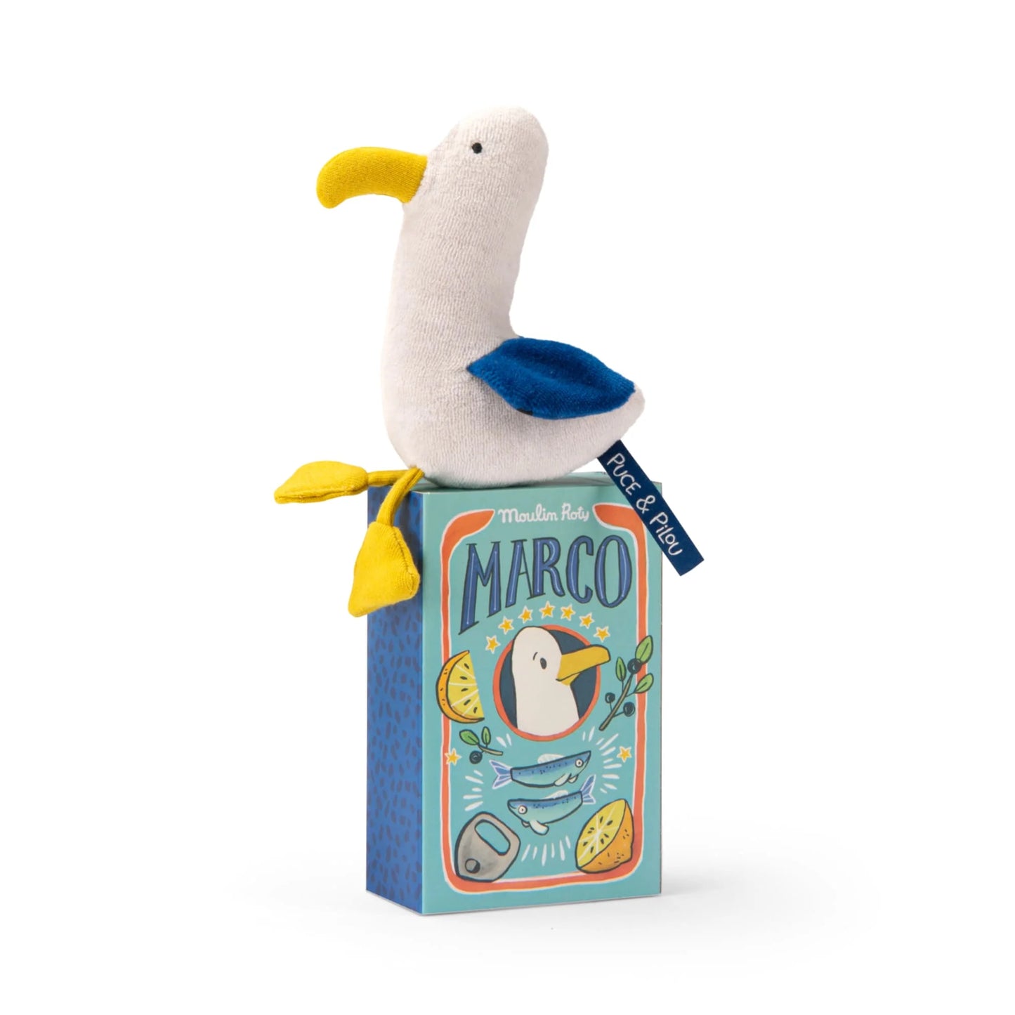 MOULIN ROTY Marco Seagull Rattle Puce & Pilou